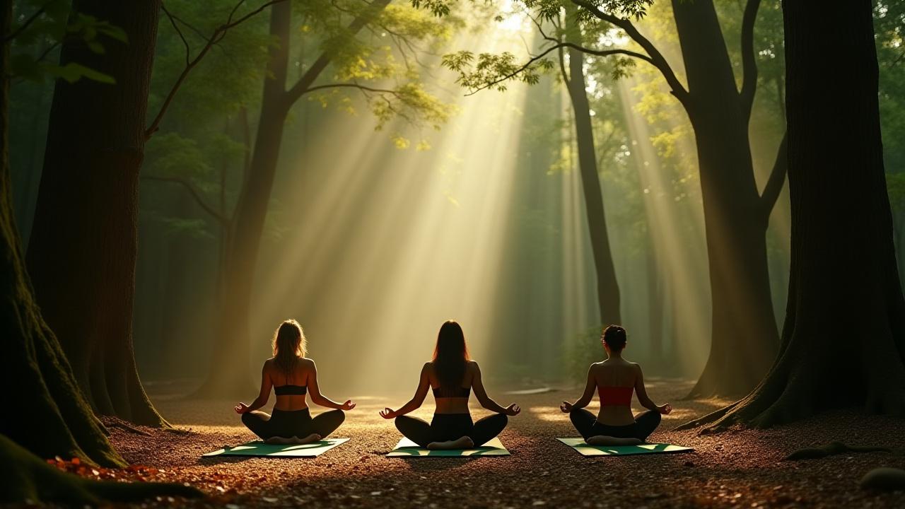 Grupo practicando yoga en el Desierto de los Leones